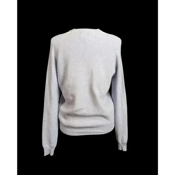 NEW Twine & String Large Purple Cinch Front V-neck Cold Shoulder Knit Sweater - Picture 5 of 7